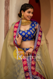 Royal blue heavy bordered banarasi lehenga choli set