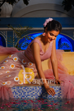 Pink sequence work embroidered net lehenga choli set