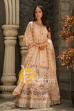 Beige color heavy embroidered georgette lehenga choli set