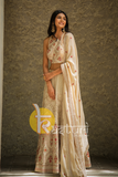 Cream color heavy embroidered georgette lehenga choli set