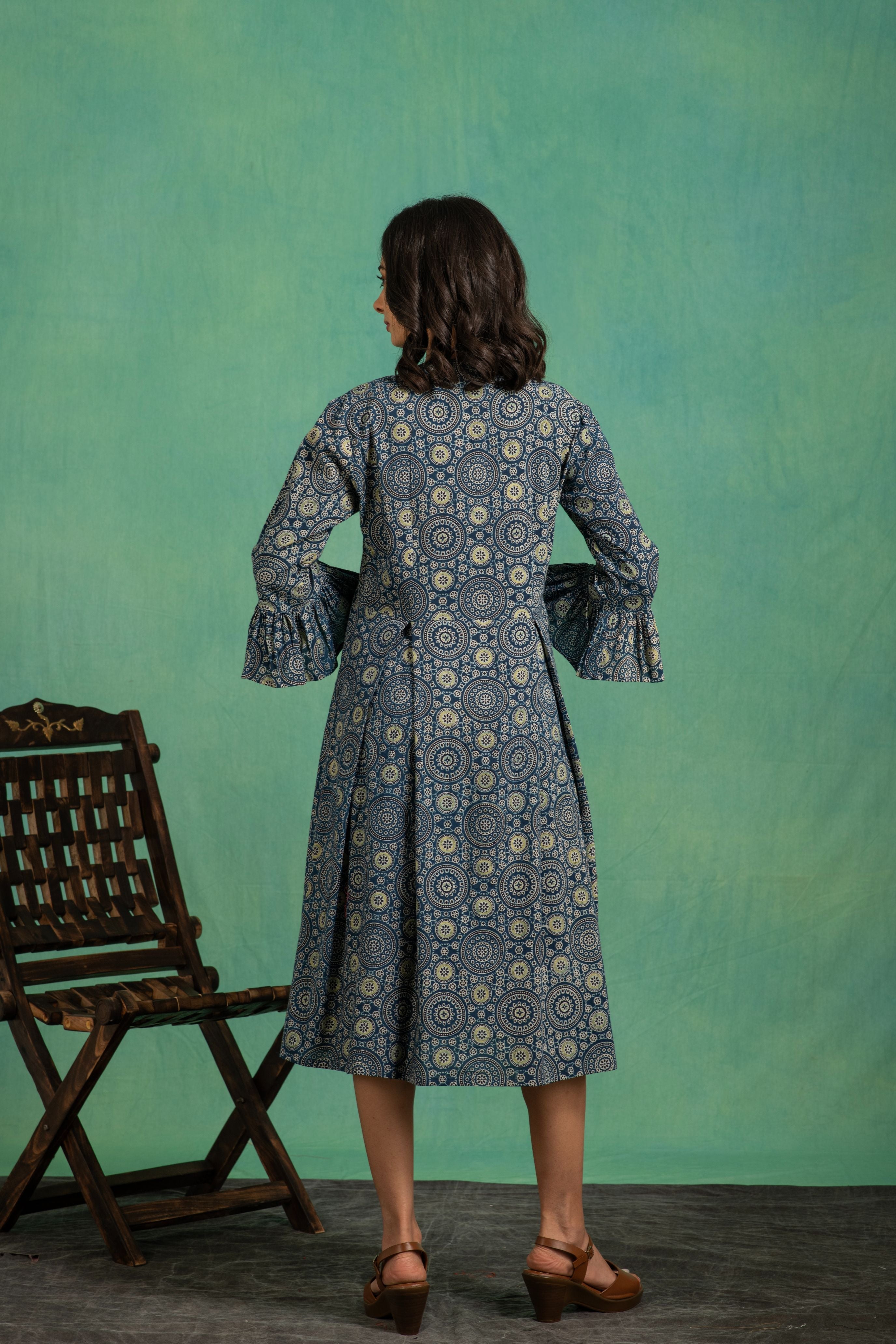 Ajrakh Handblock Pure Cotton One Piece Dress