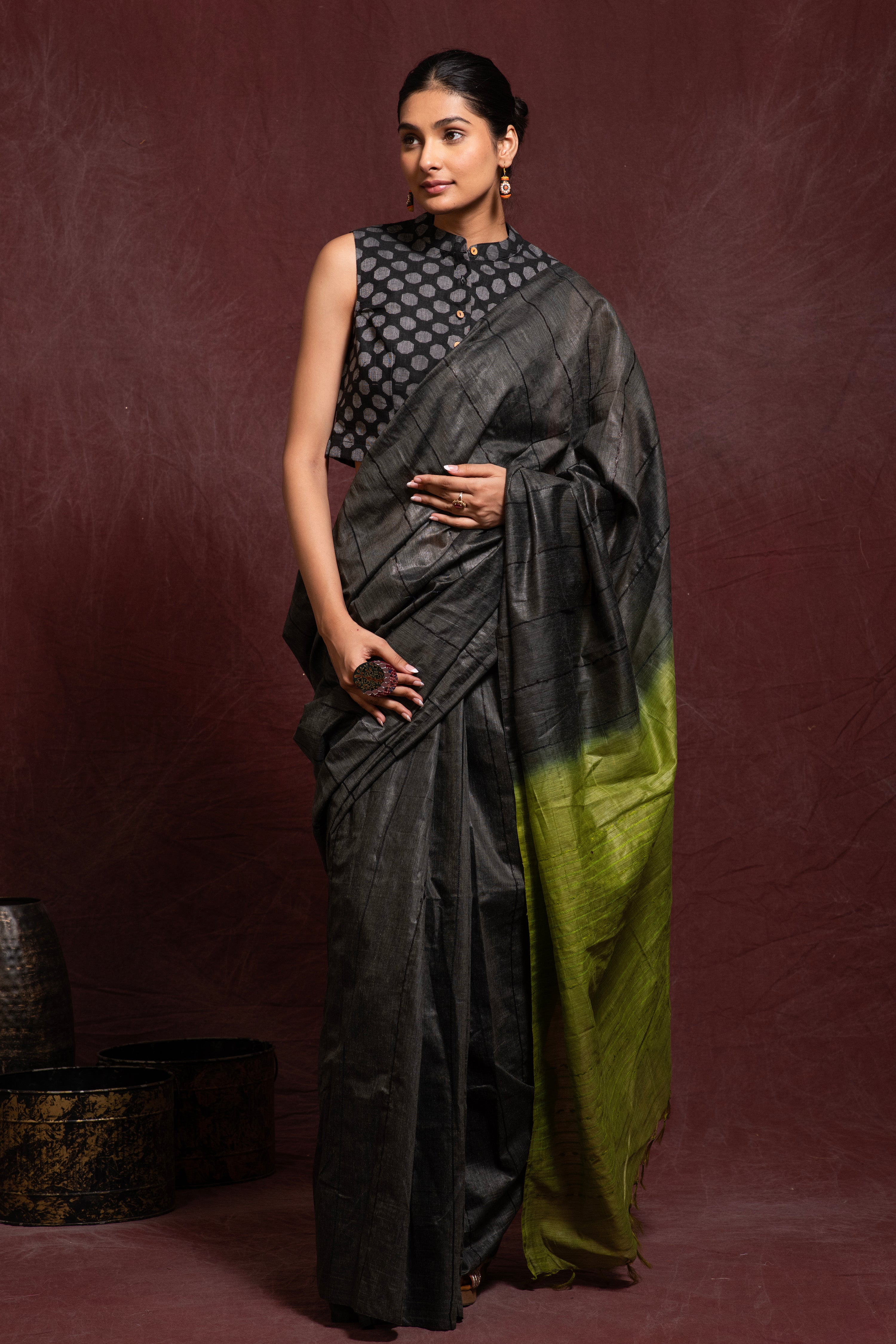 Handloom Saree with running blouse
