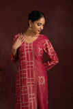 Bhagalpuri Fabric Three piece Dupatta Suit in Embroidered Angrakha Pattern BK1