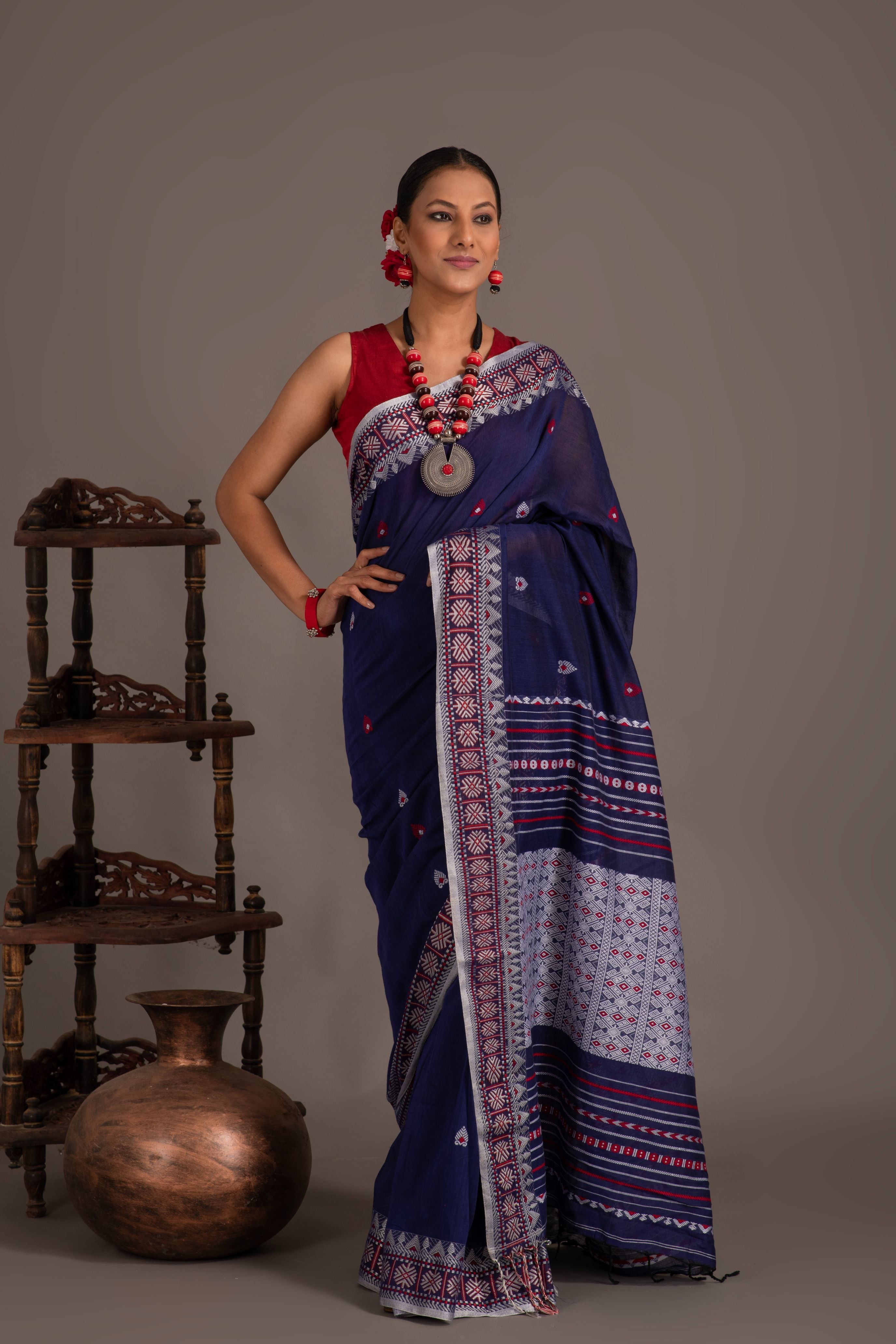 Assam khadi  weave handloom sarees with blouse