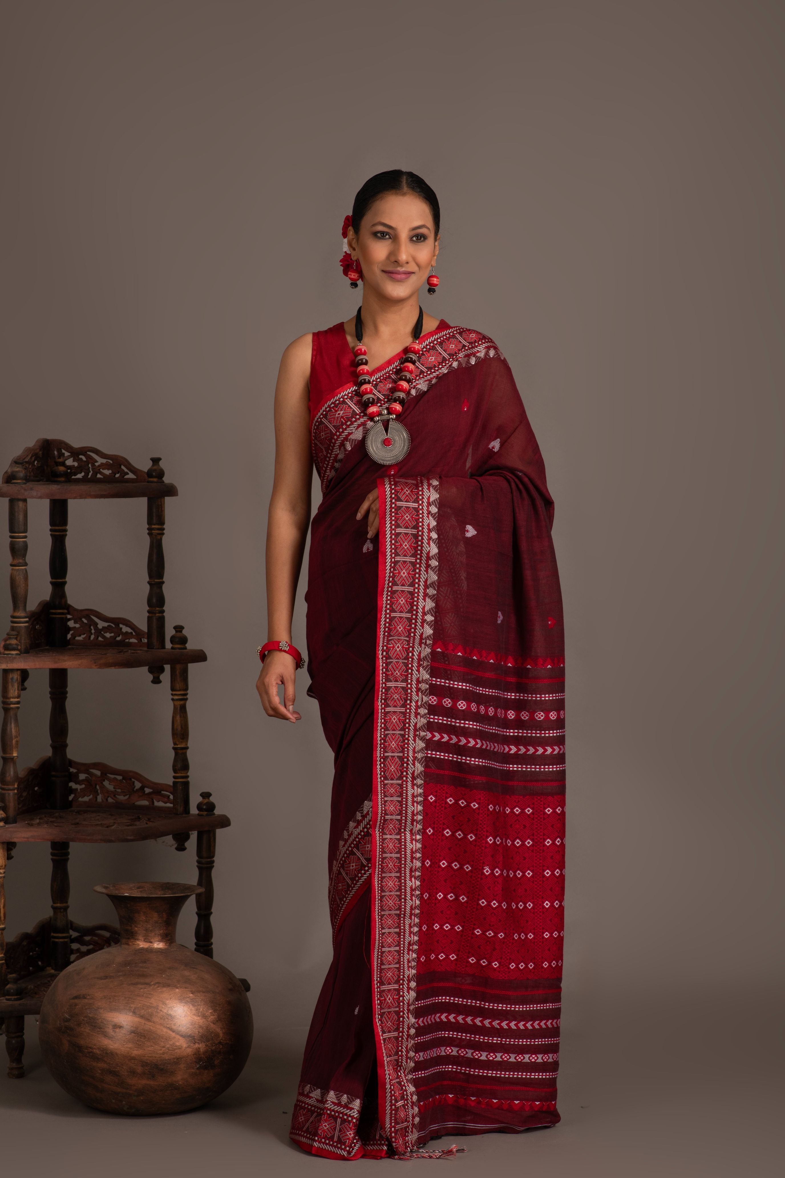 Assam khadi  weave handloom sarees with blouse