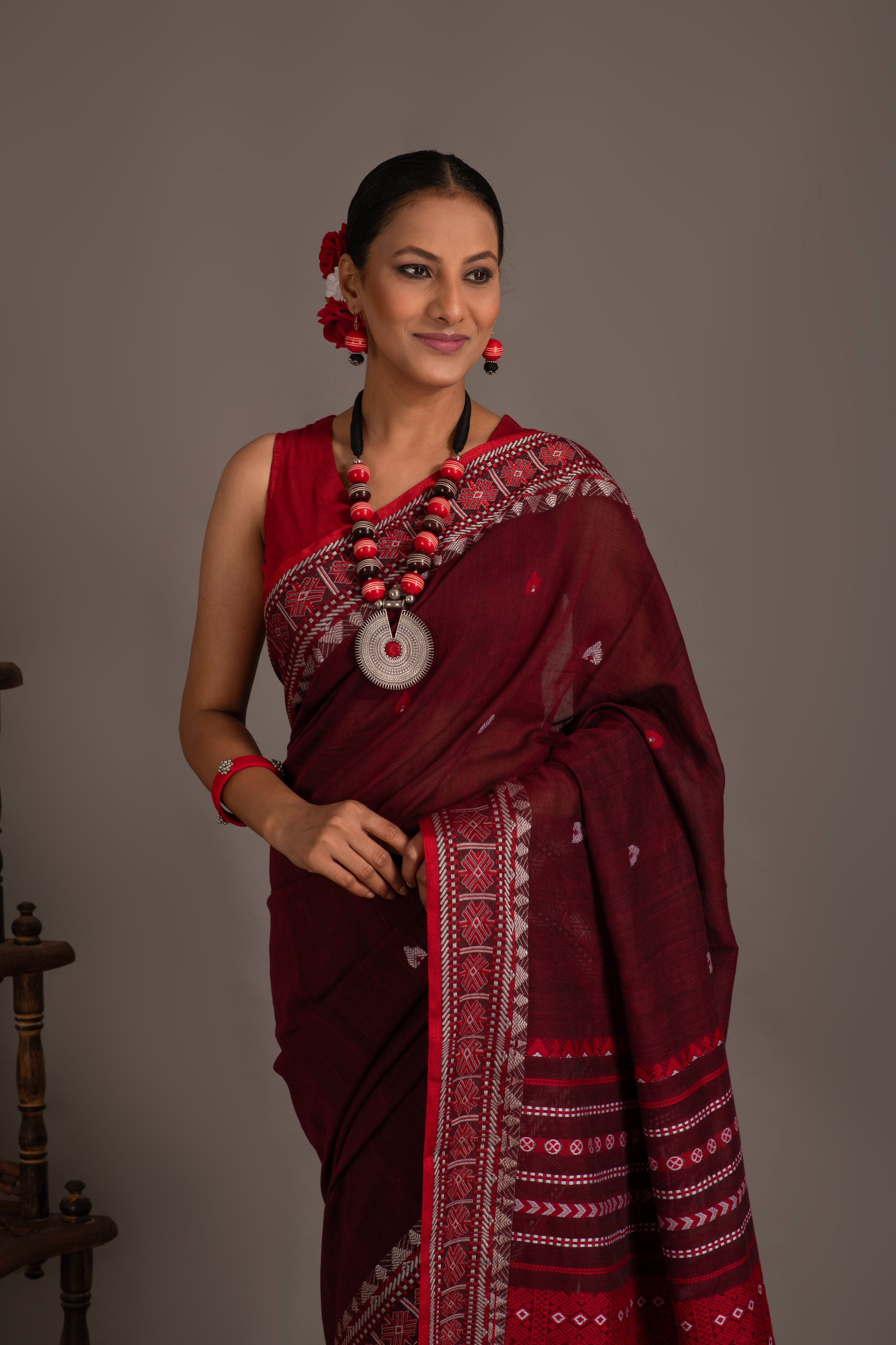 Assam khadi  weave handloom sarees with blouse