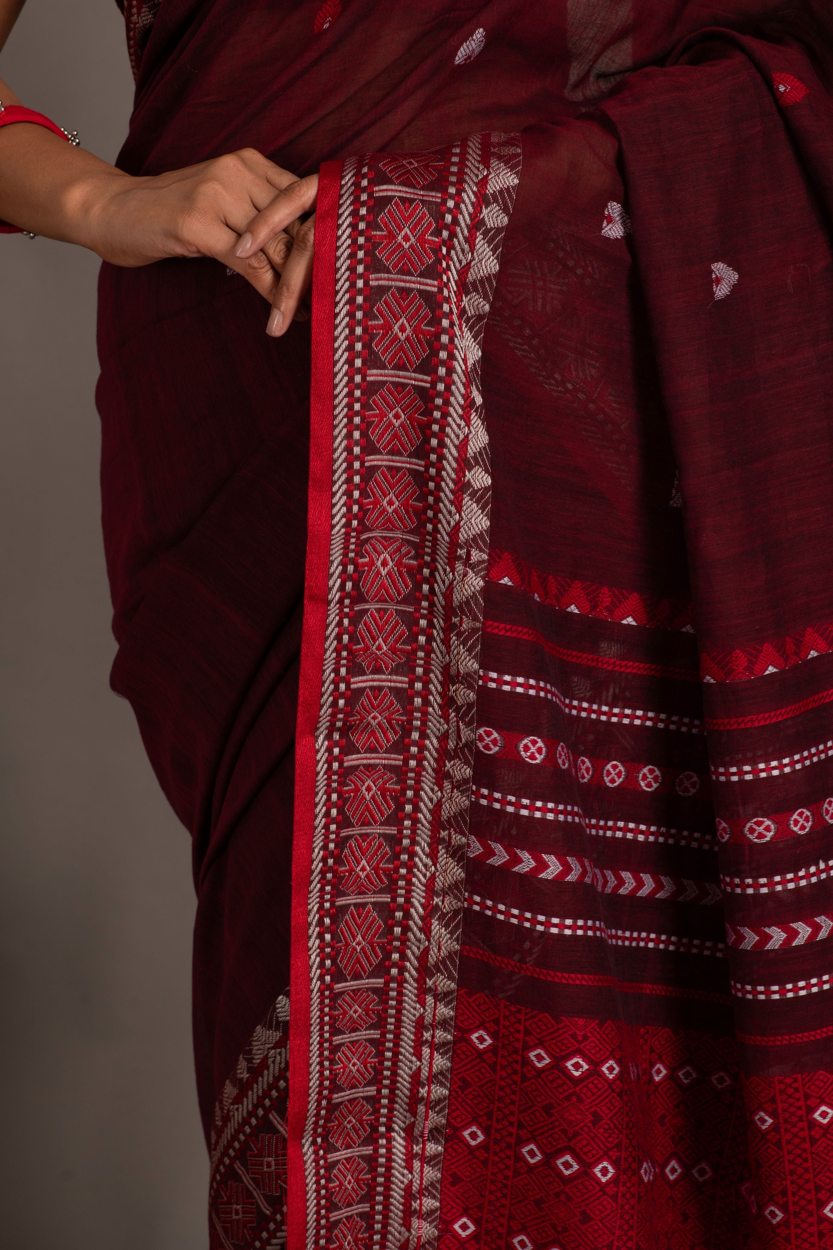 Assam khadi  weave handloom sarees with blouse