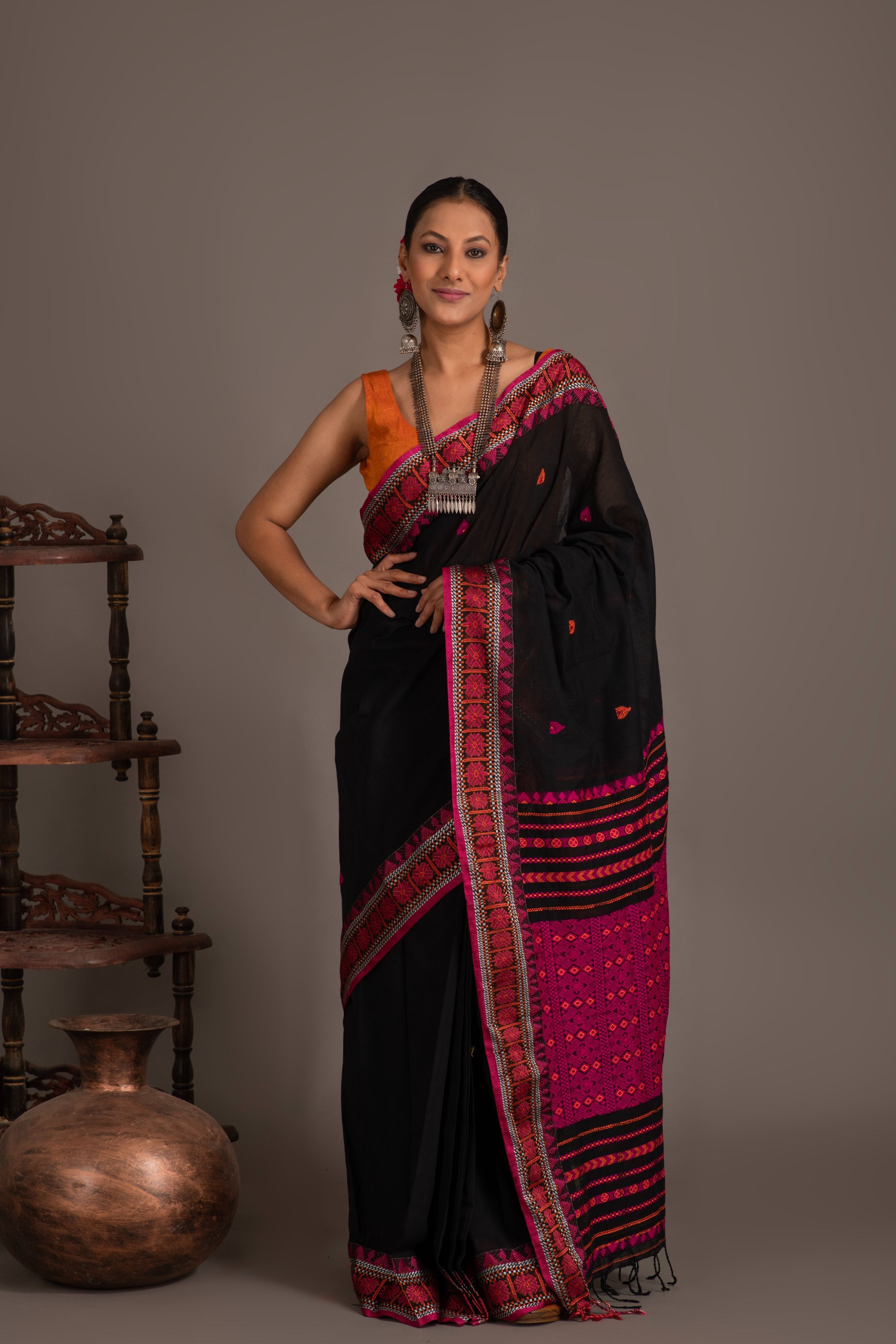 Assam khadi  weave handloom sarees with blouse