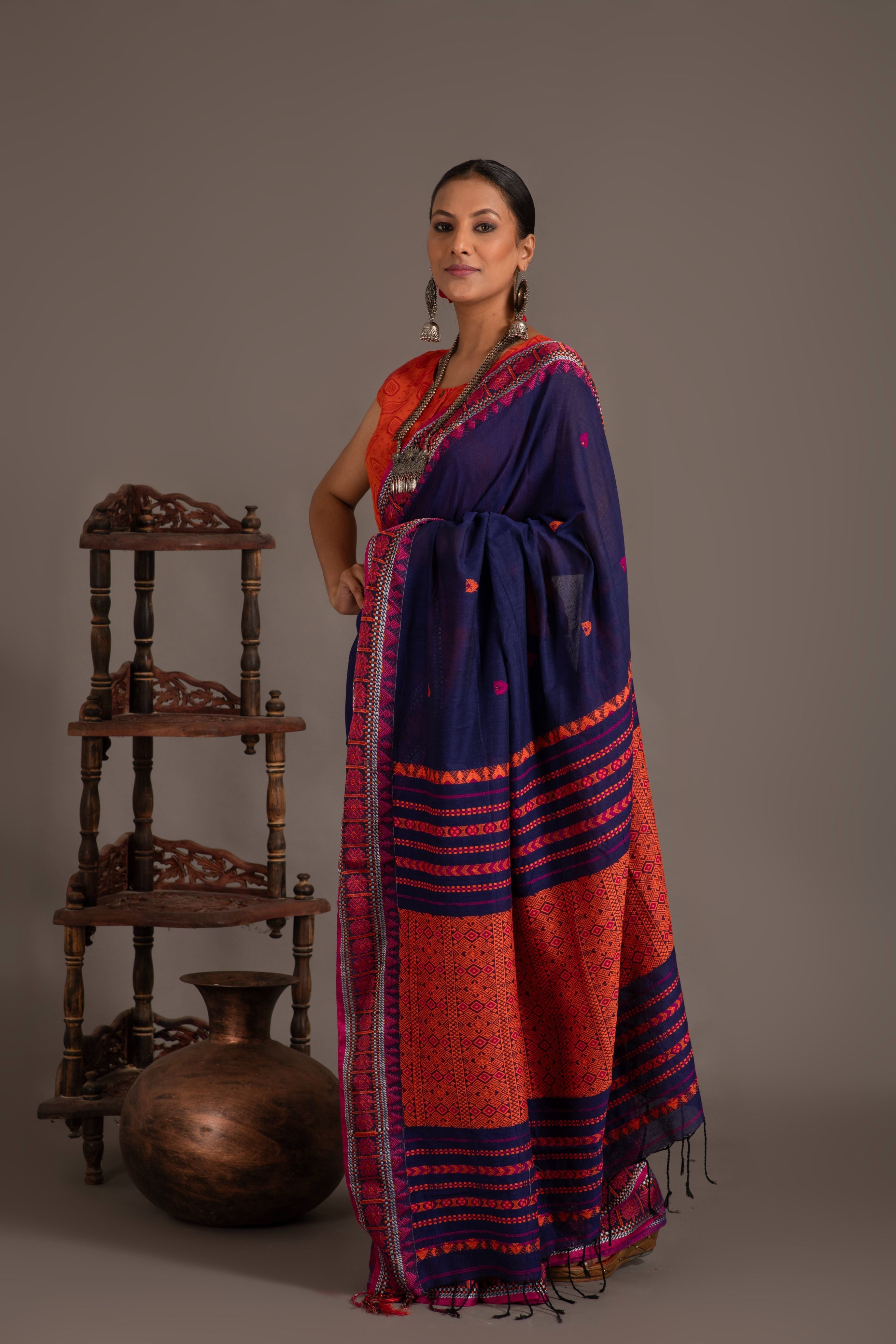 Assam khadi  weave handloom sarees with blouse