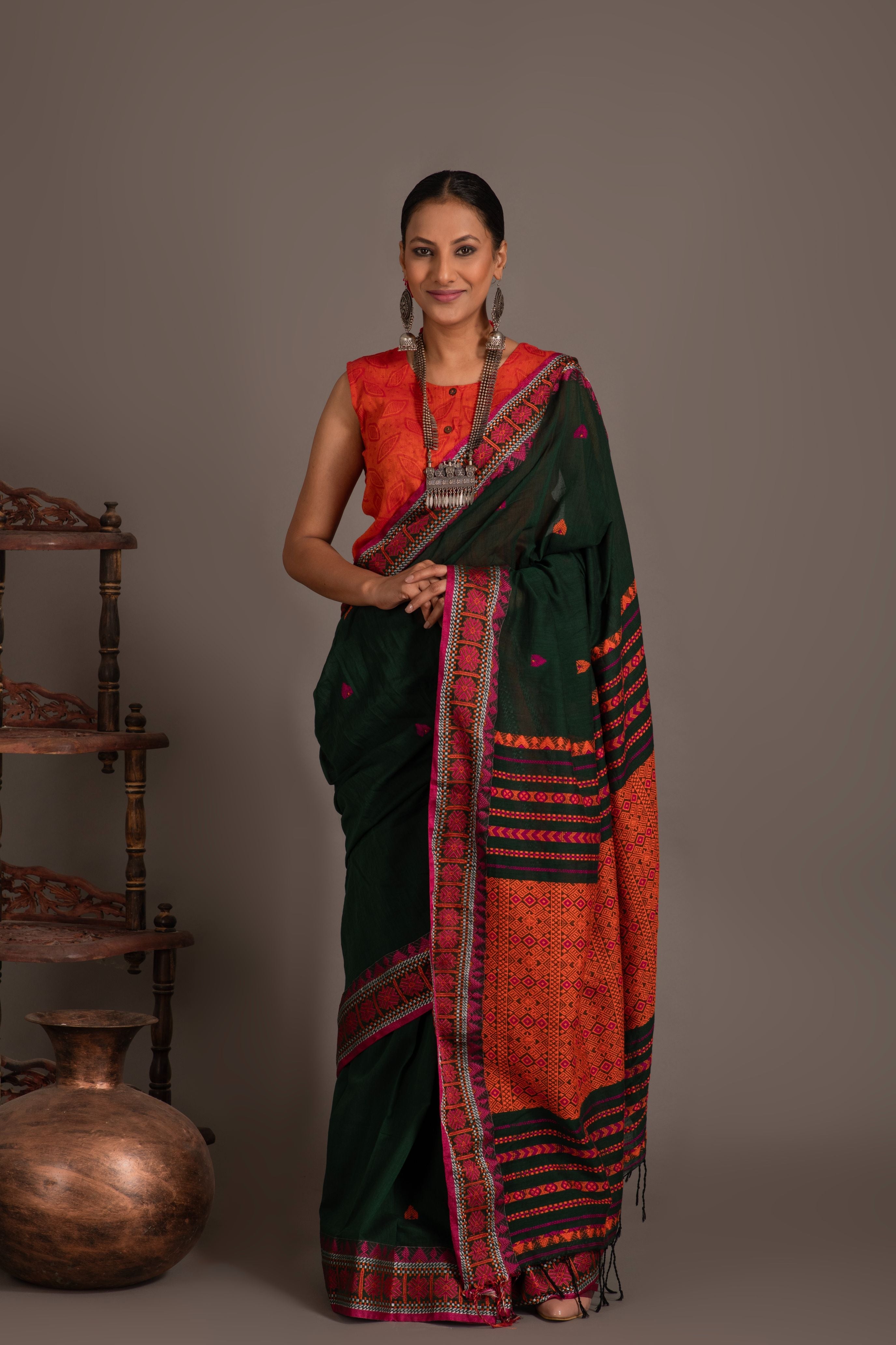 Assam khadi  weave handloom sarees with blouse