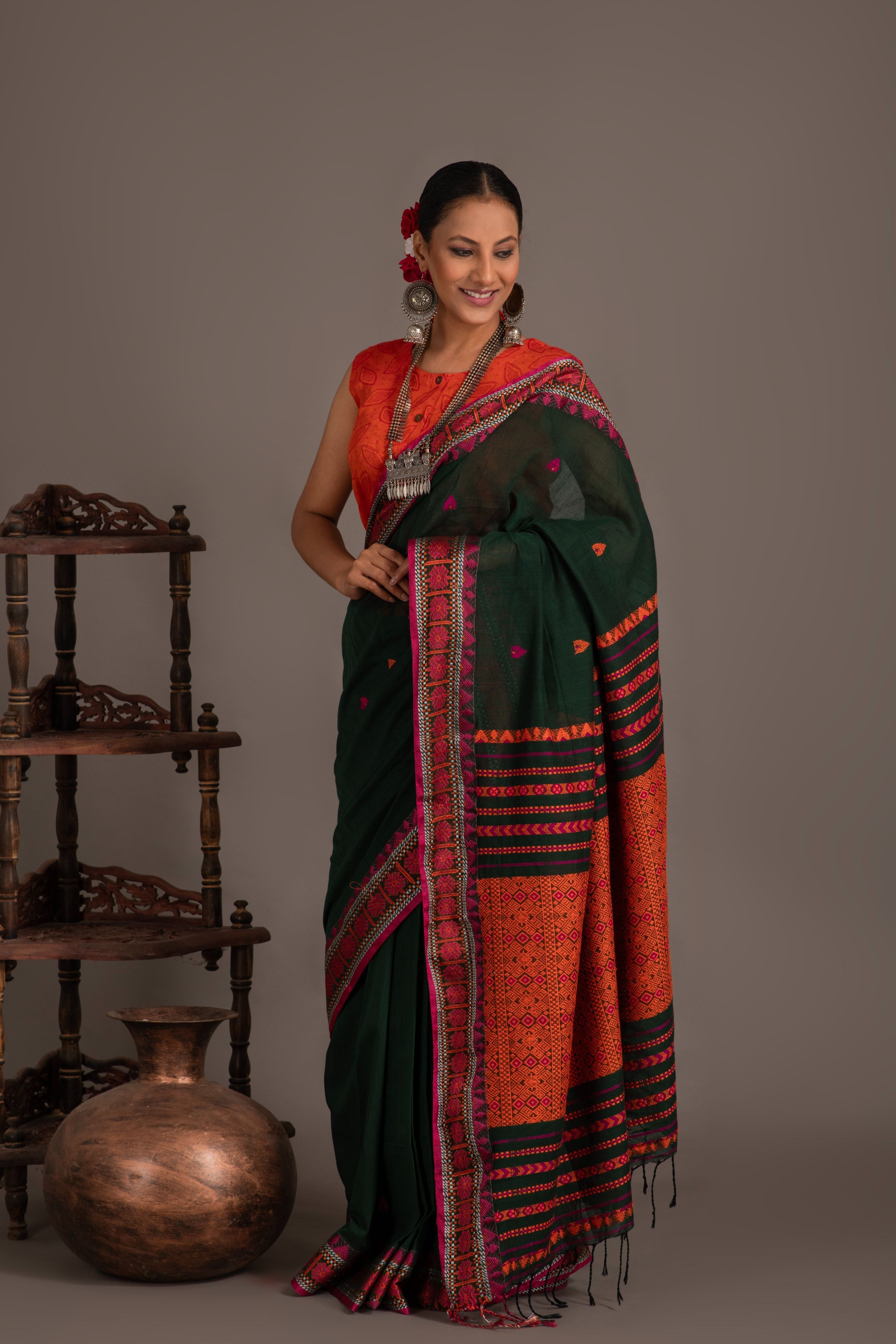 Assam khadi  weave handloom sarees with blouse