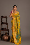 Banarasi sarees with contrast color weaves and a blouse