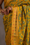 Banarasi sarees with contrast color weaves and a blouse