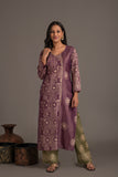 Bhagalpuri Fabric Three Piece Dupatta Suit in Embroidered Angrakha Pattern BK4