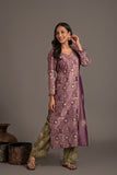 Bhagalpuri Fabric Three Piece Dupatta Suit in Embroidered Angrakha Pattern BK4