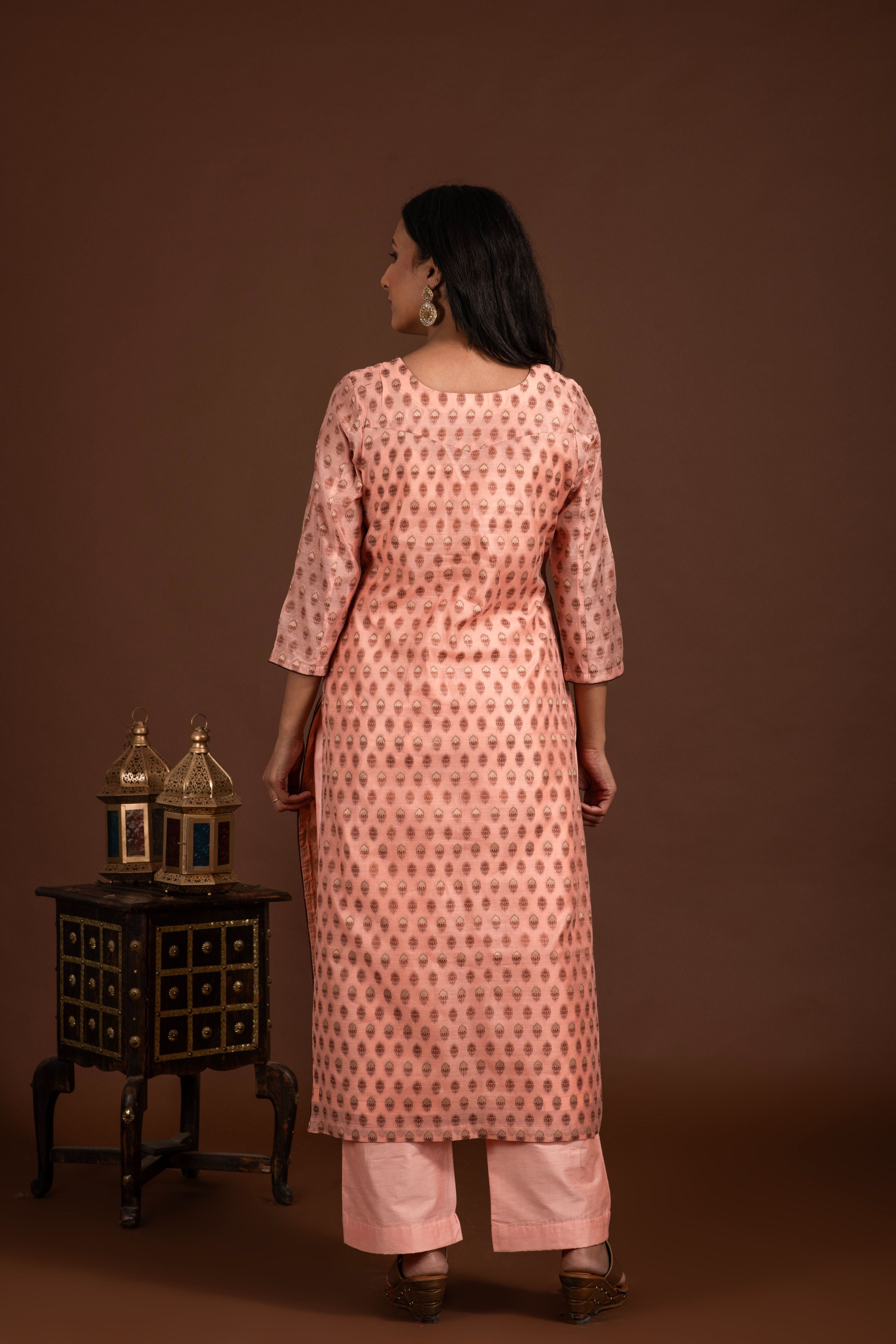 Banarasi Weave Kurta and Dupatta with Solid Colour Bottom