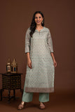 Banarasi Weave Kurta and Dupatta with Solid Colour Bottom