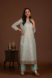Banarasi Weave Kurta and Dupatta with Solid Colour Bottom