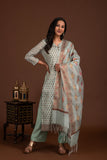 Banarasi Weave Kurta and Dupatta with Solid Colour Bottom