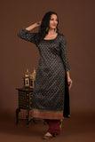Banarasi weave kurta and dupatta with solid colour bottom