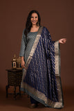 Banarasi weave kurta and dupatta with solid colour bottom