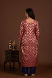 Banarasi weave kurta and dupatta with solid colour bottom