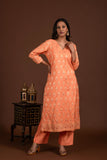 Banarasi weave kurta and dupatta with solid colour bottom