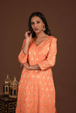 Banarasi weave kurta and dupatta with solid colour bottom