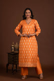 Banarasi weave kurta and dupatta with solid colour bottom