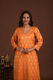 Banarasi weave kurta and dupatta with solid colour bottom