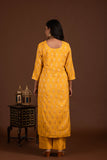 Banarasi Weave Kurta and Dupatta with Solid Colour Bottom