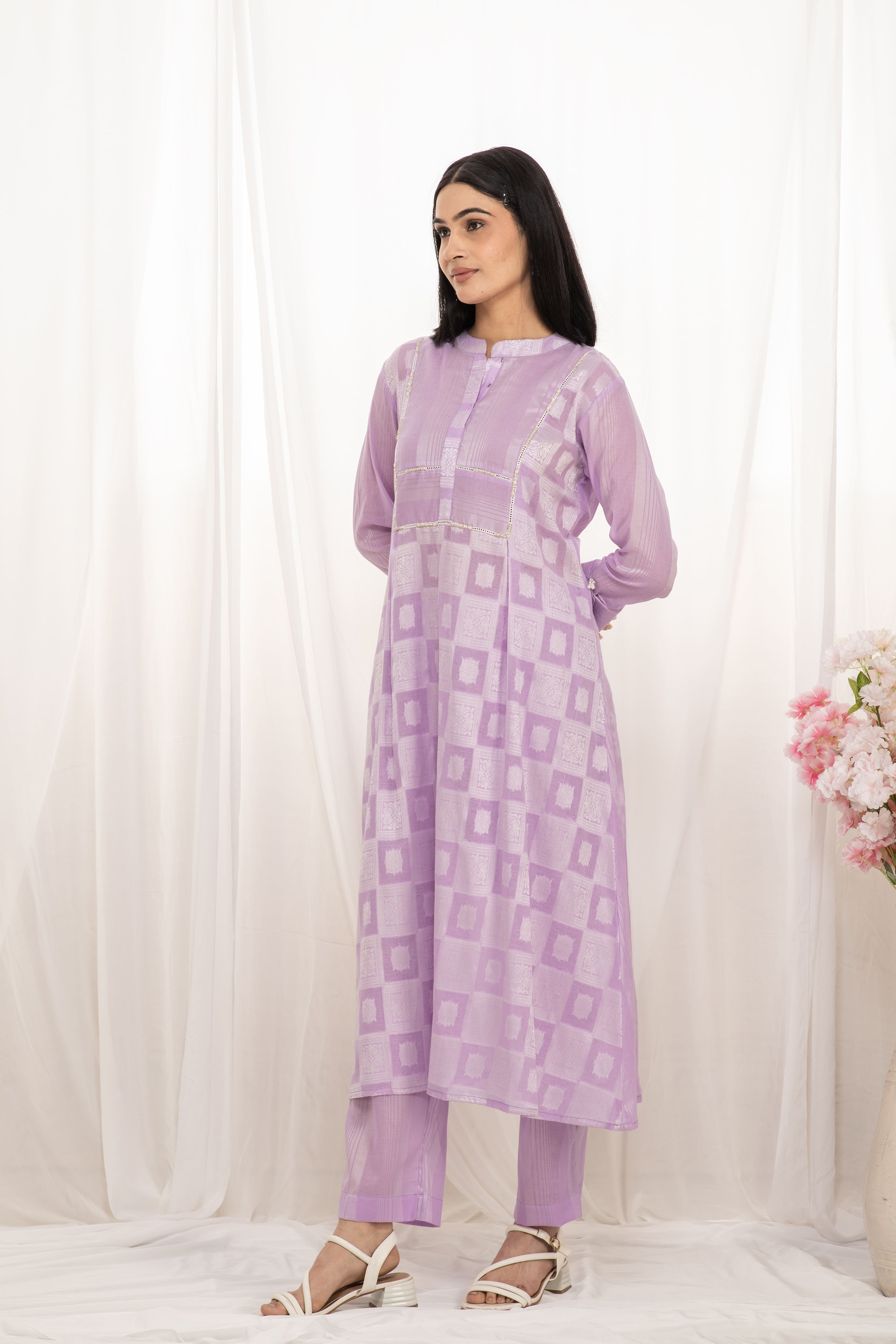 Premium quality pure cotton kurta set with matching bottom
