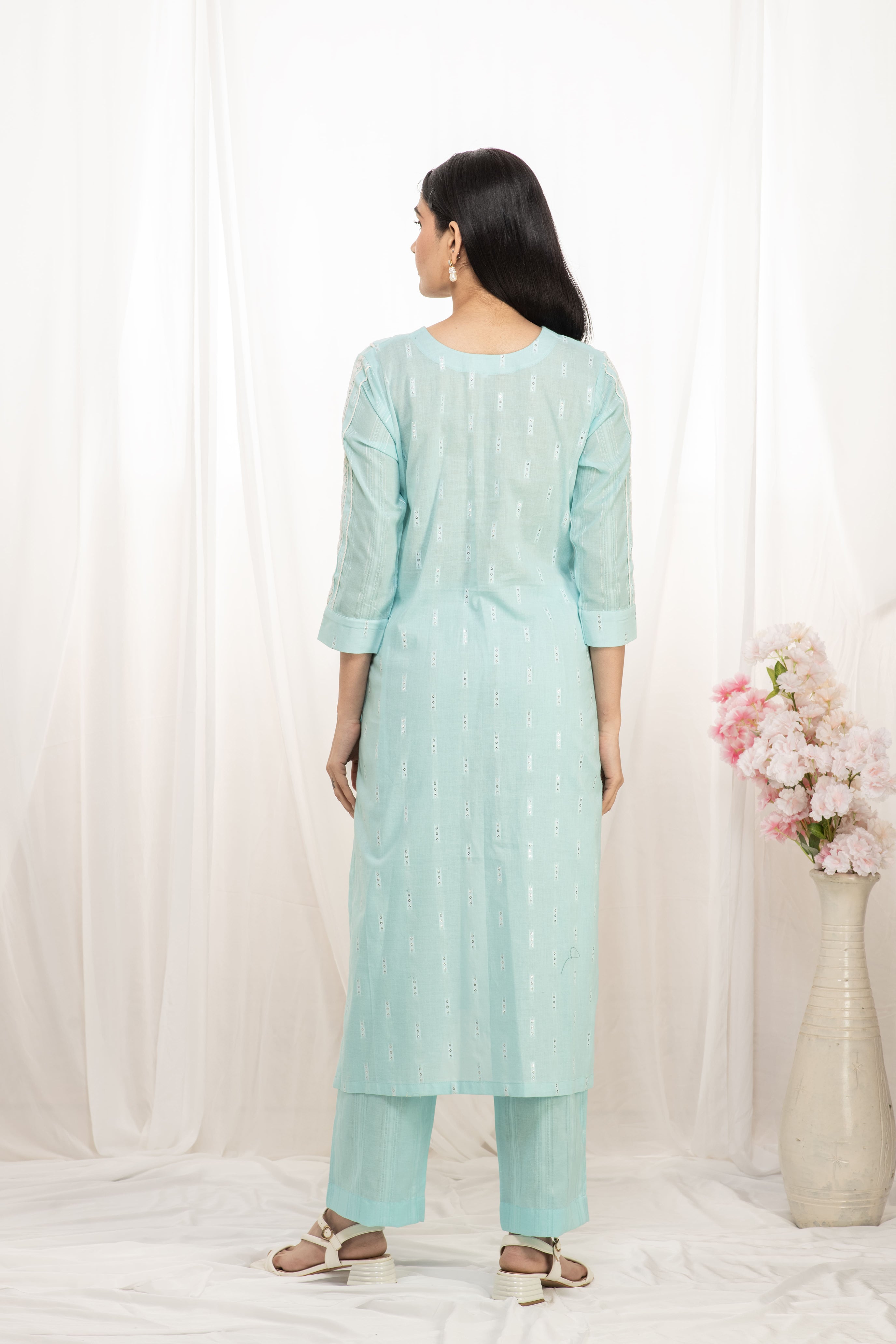 Premium quality pure cotton kurta set with matching bottom