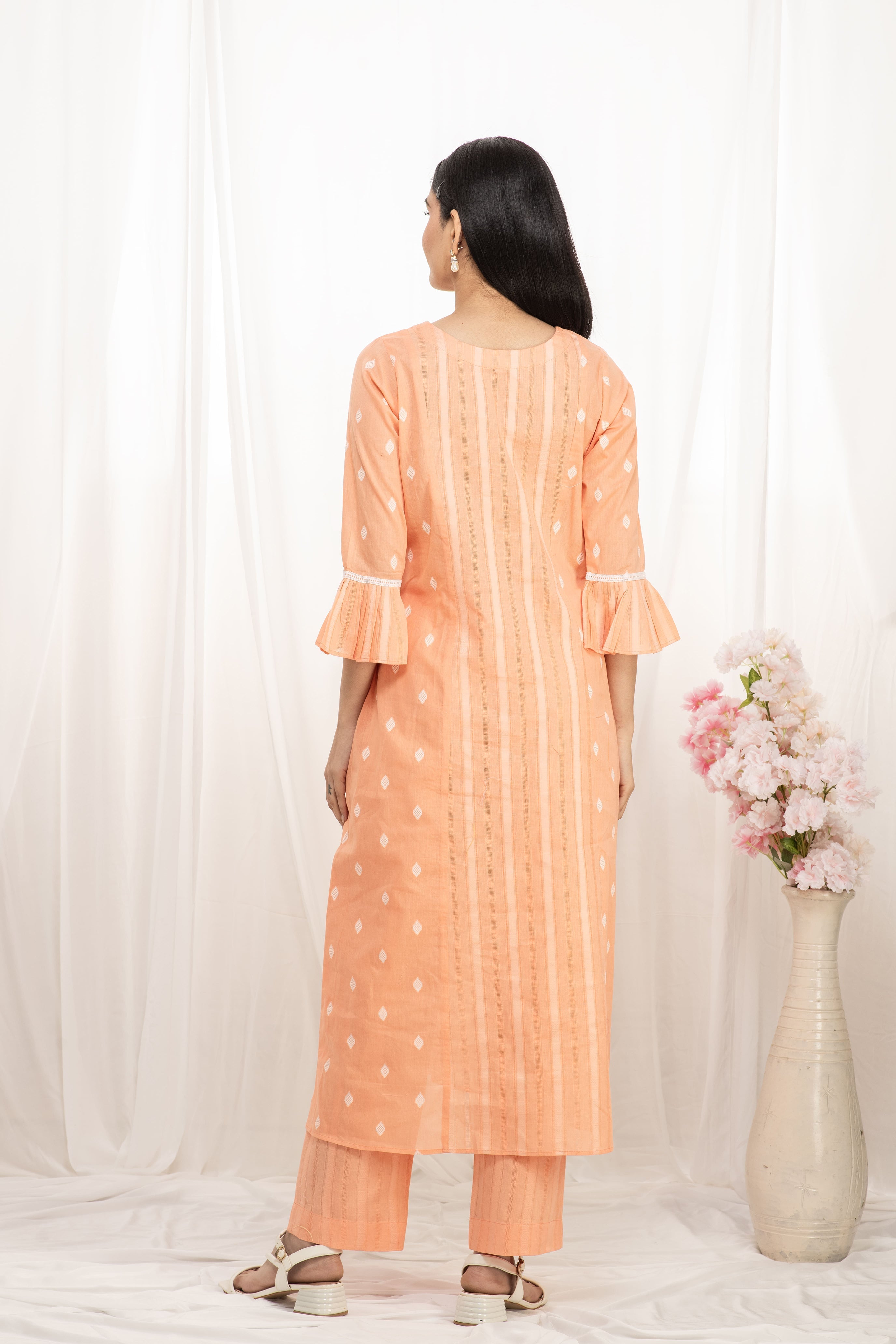 Premium quality pure cotton kurta set with matching bottom