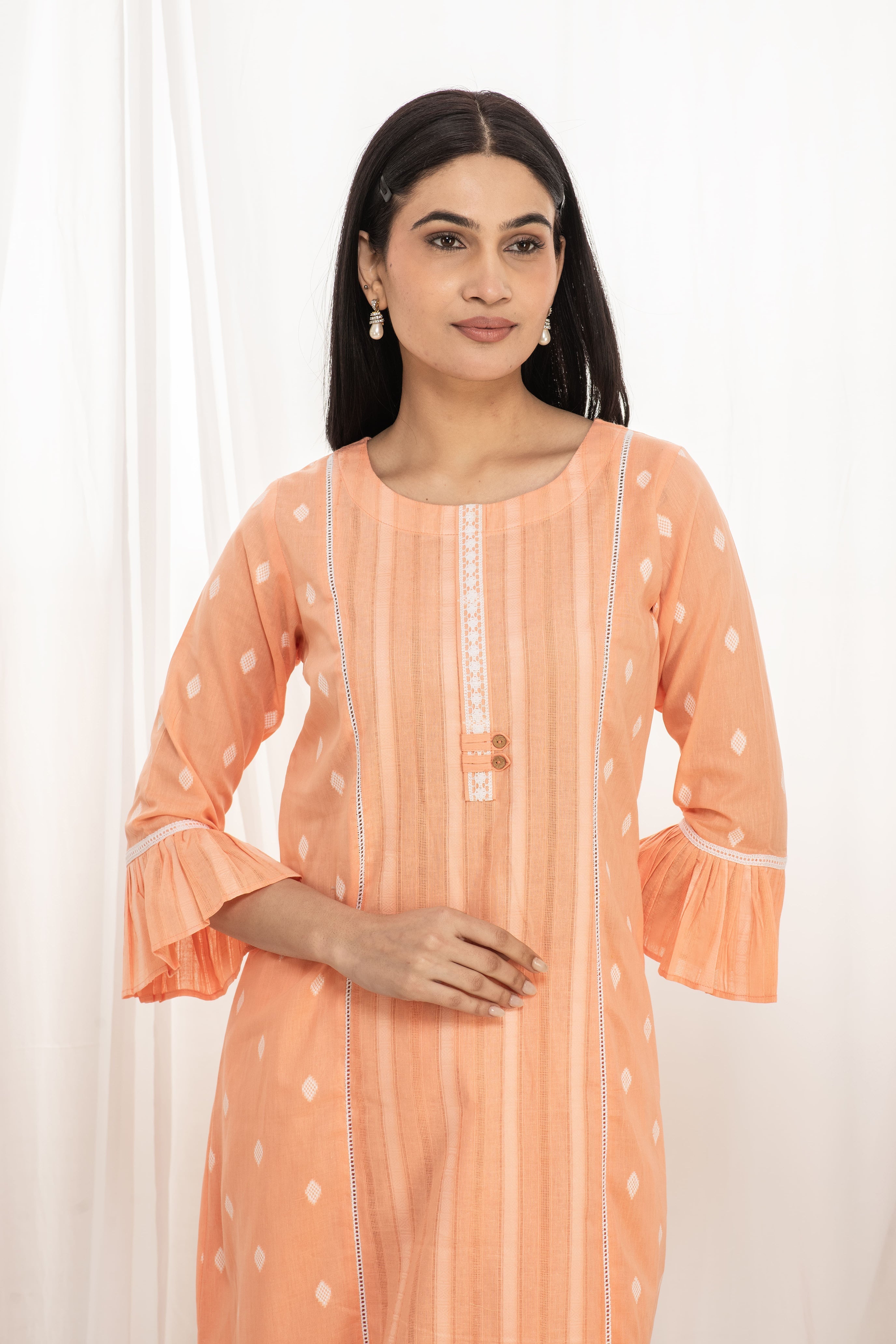 Premium quality pure cotton kurta set with matching bottom