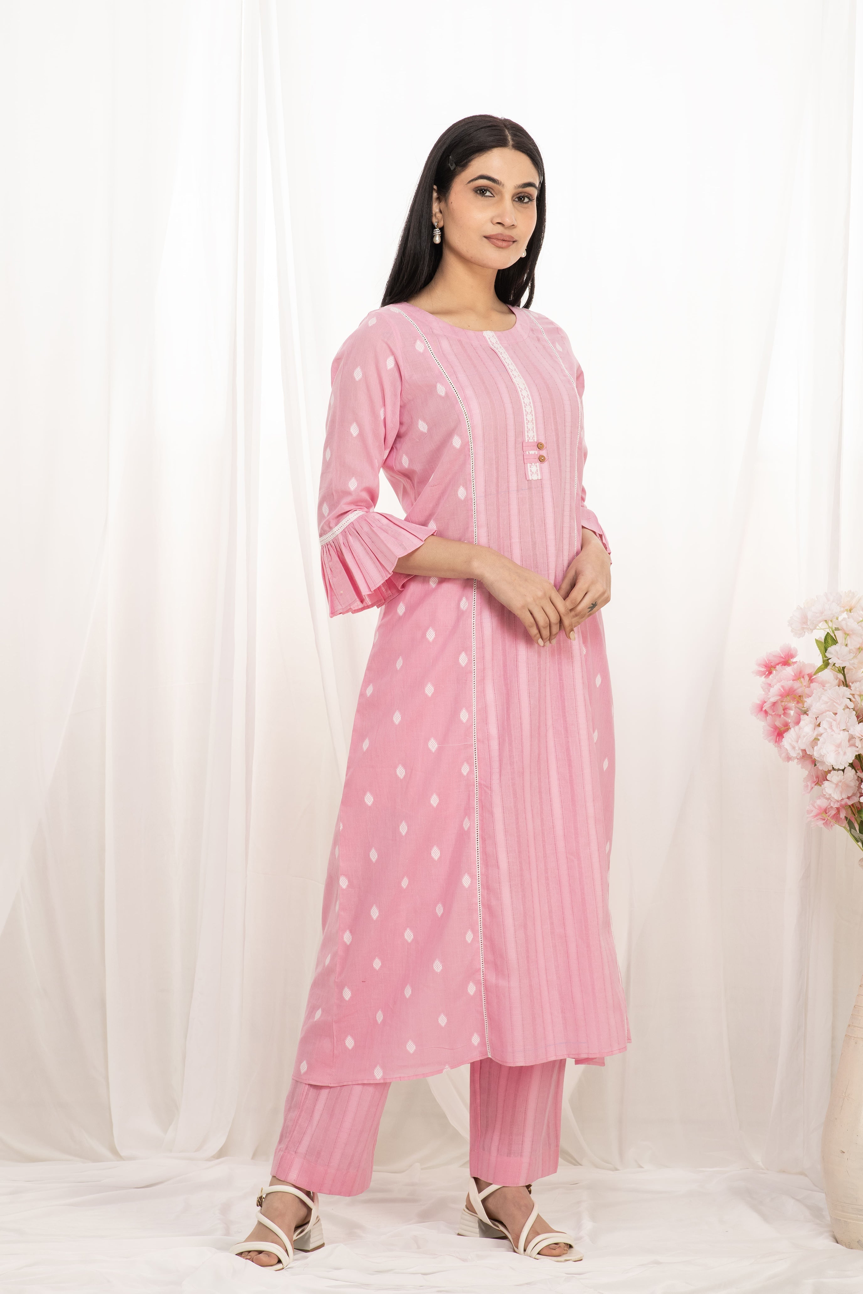 Premium quality pure cotton kurta set with matching bottom