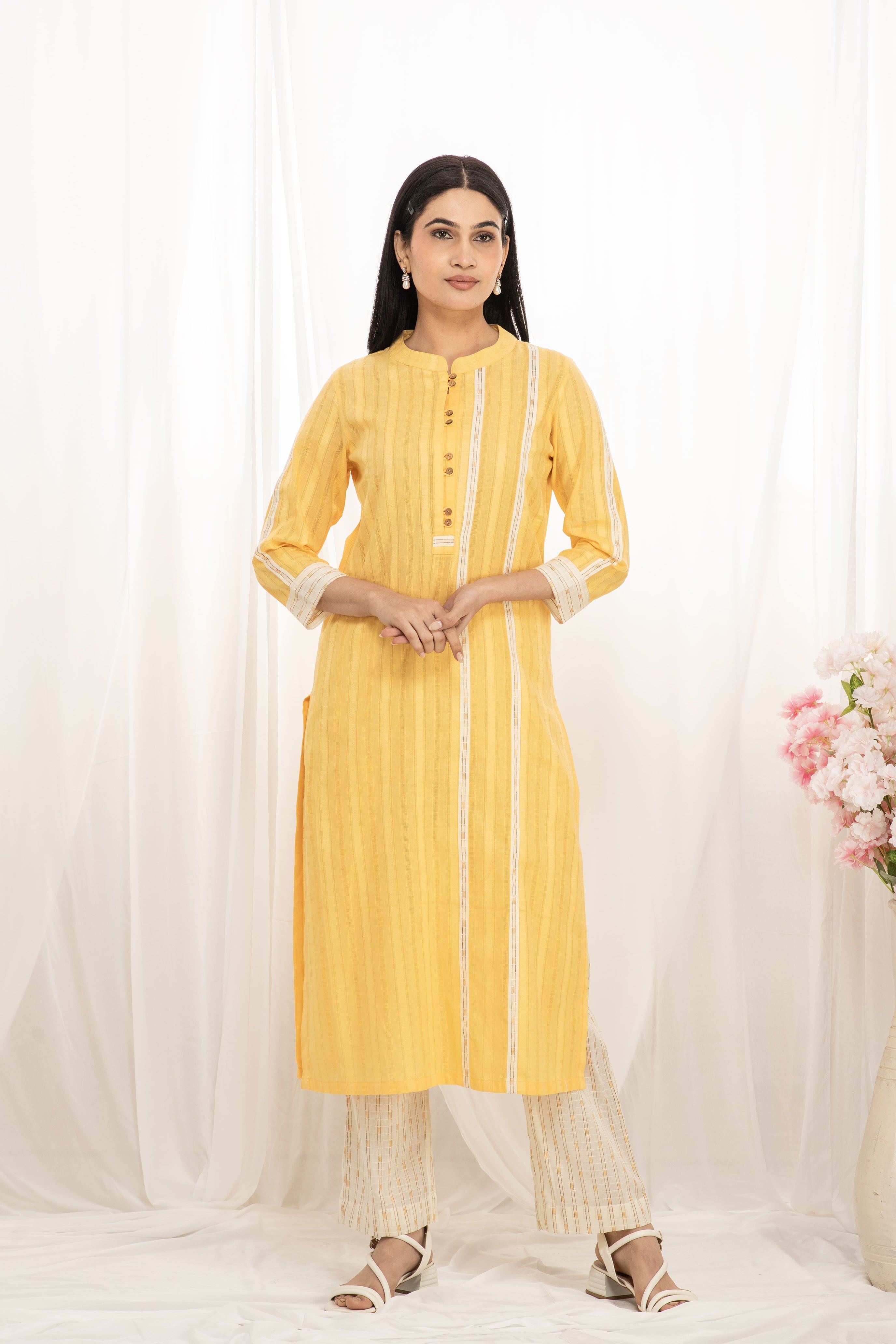 Premium quality pure cotton kurta set with matching bottom