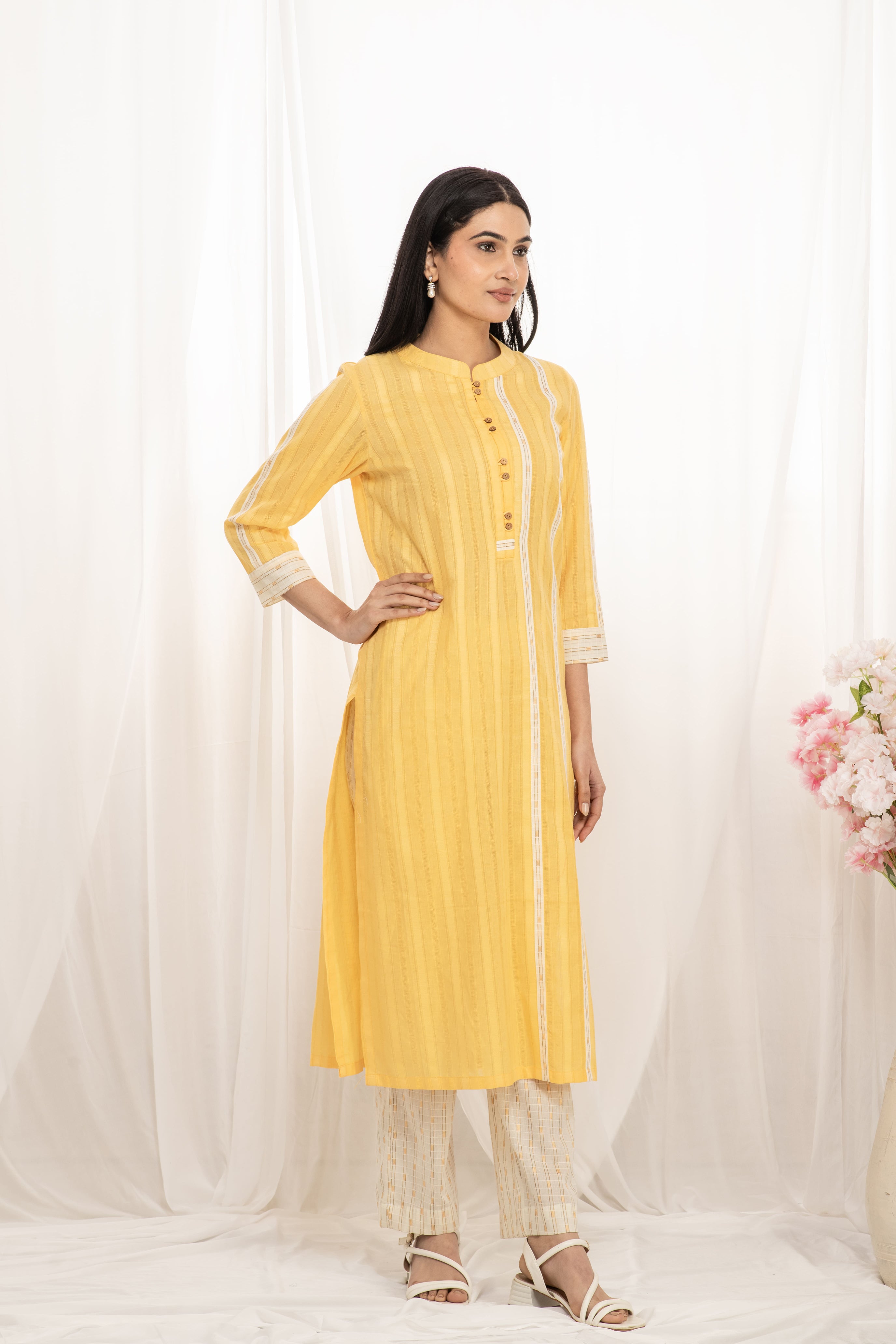 Premium quality pure cotton kurta set with matching bottom
