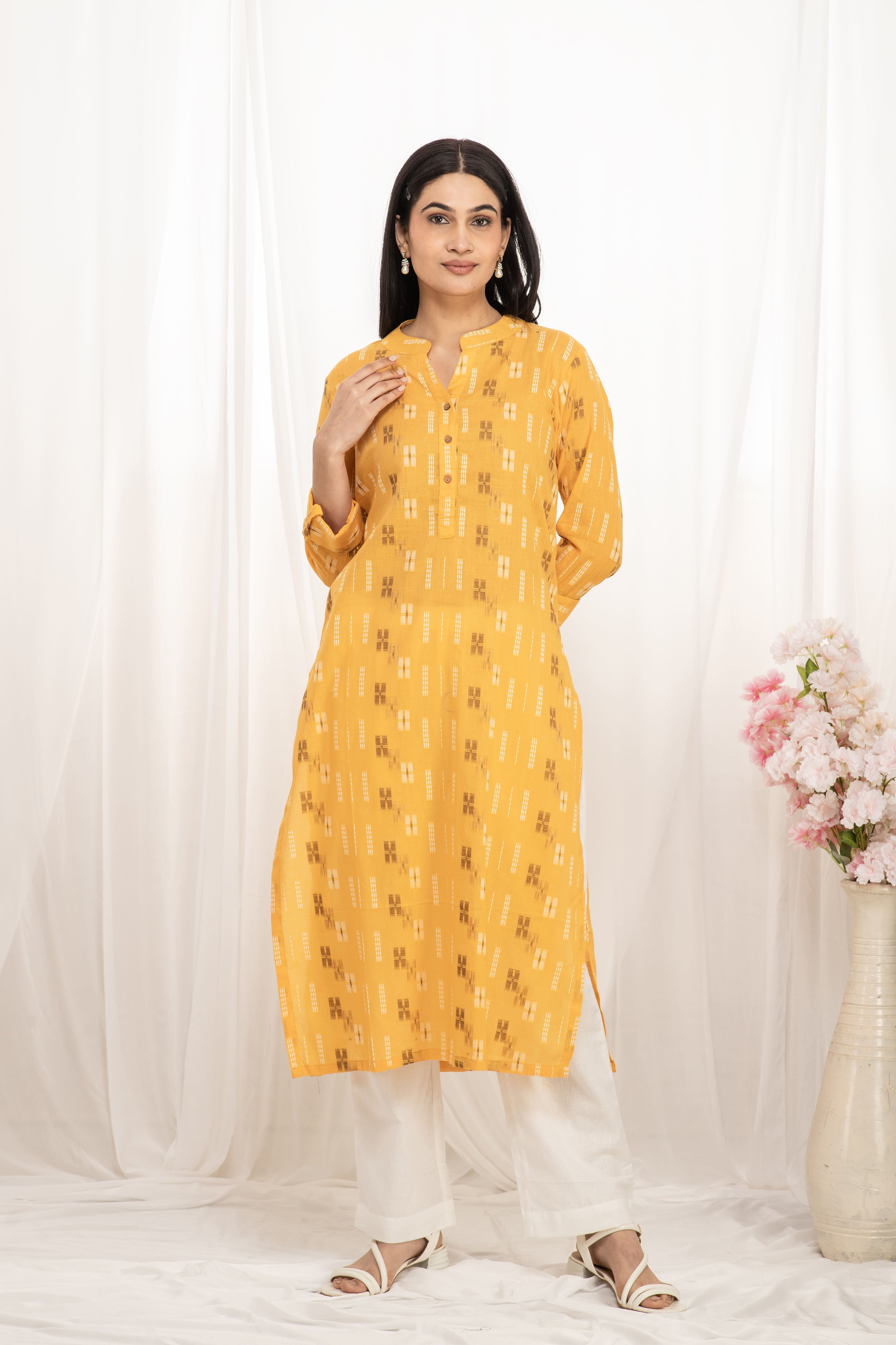 Premium quality pure cotton kurta set with matching bottom