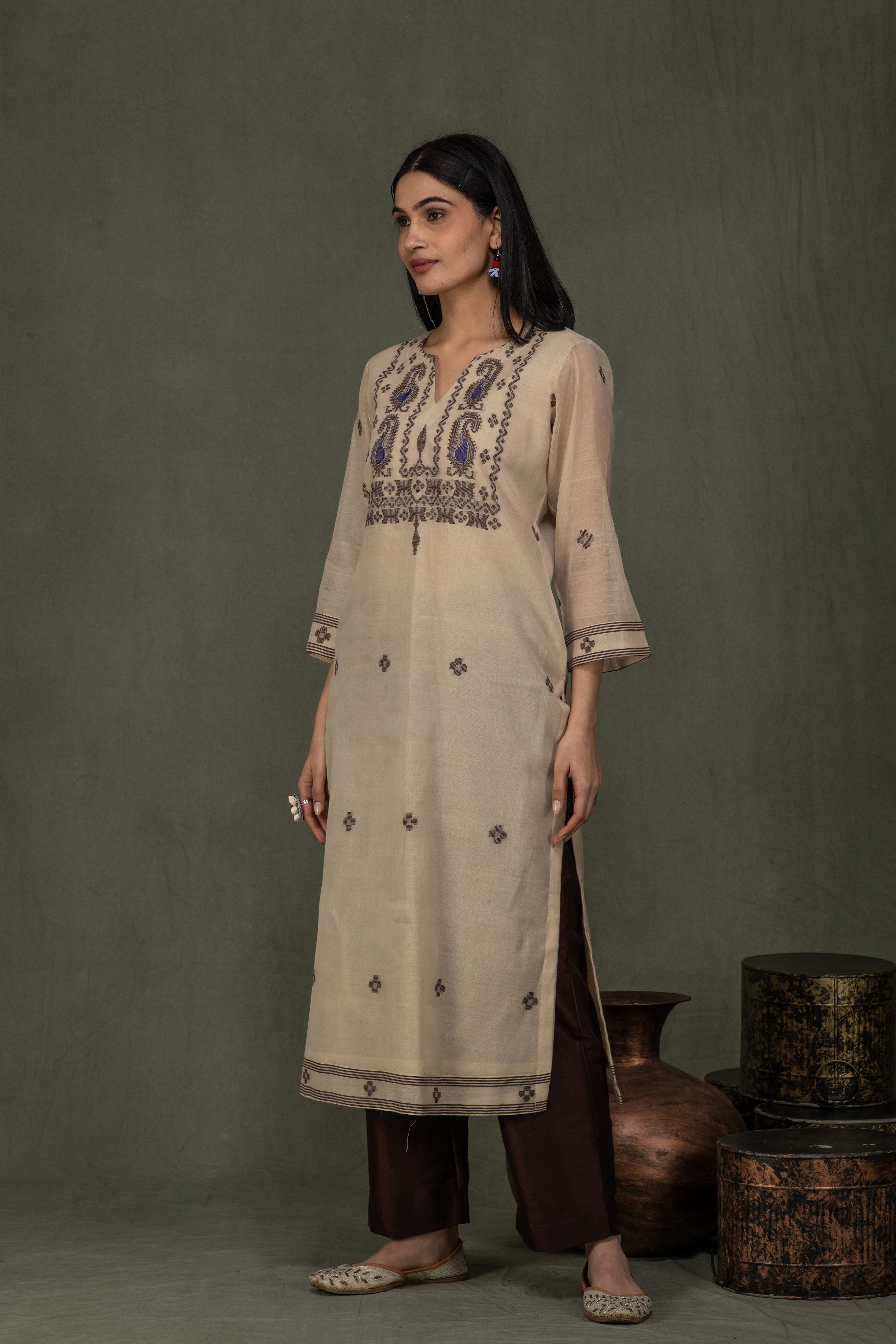 Fine Jamdani Pristine Dupatta Suits AM 26