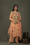 Hand Made Pure Jamdani Floral Soft and Fine Cotton Kurta with Pant and Dupatta PA 30