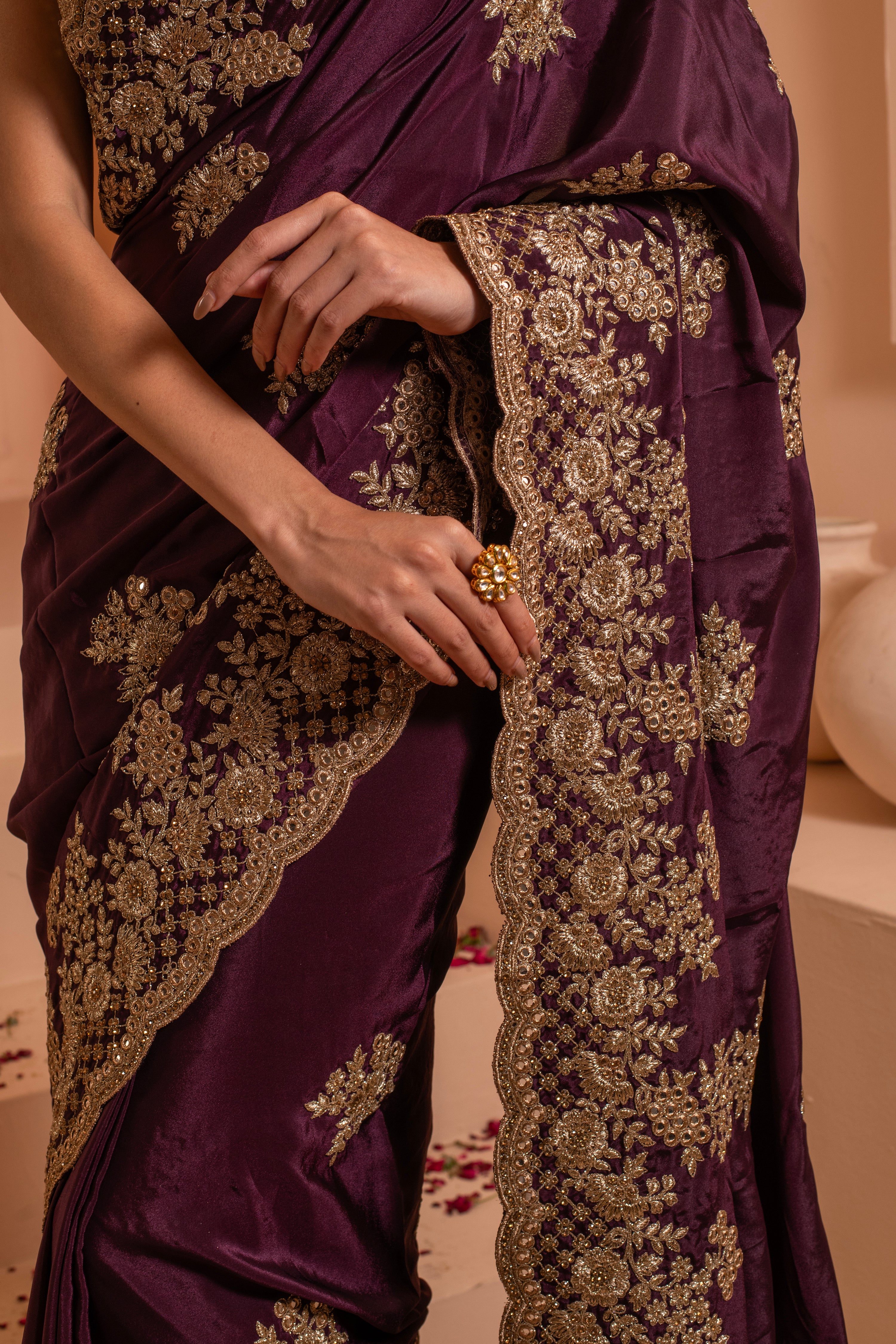 Royal renaissance saree with classic ,regal designs