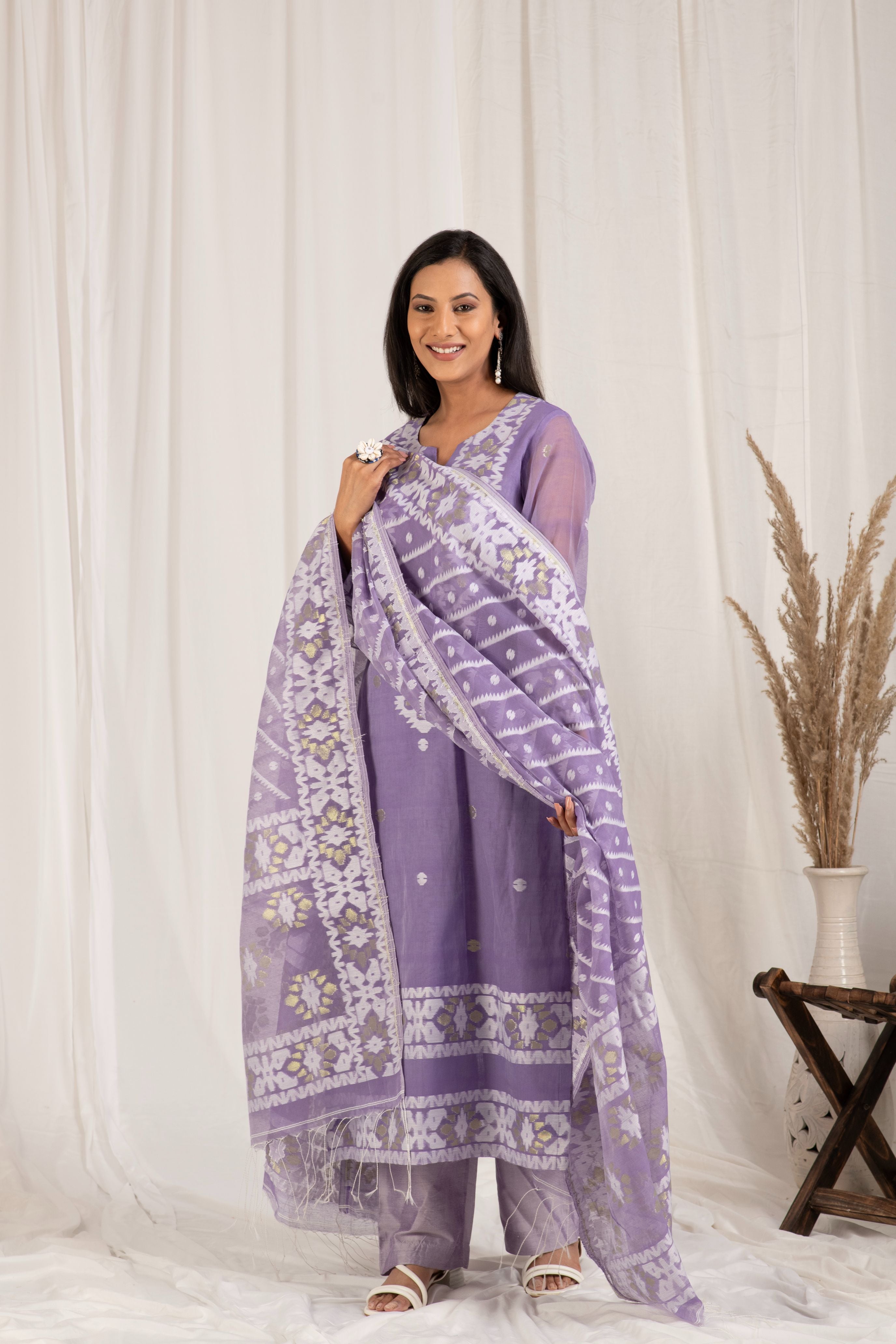 Fine Jamdani Classic Dupatta Suits JD 26