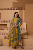 Timeless Maheshwari dupatta suit with intricate pattern and zari borders RKBMH11
