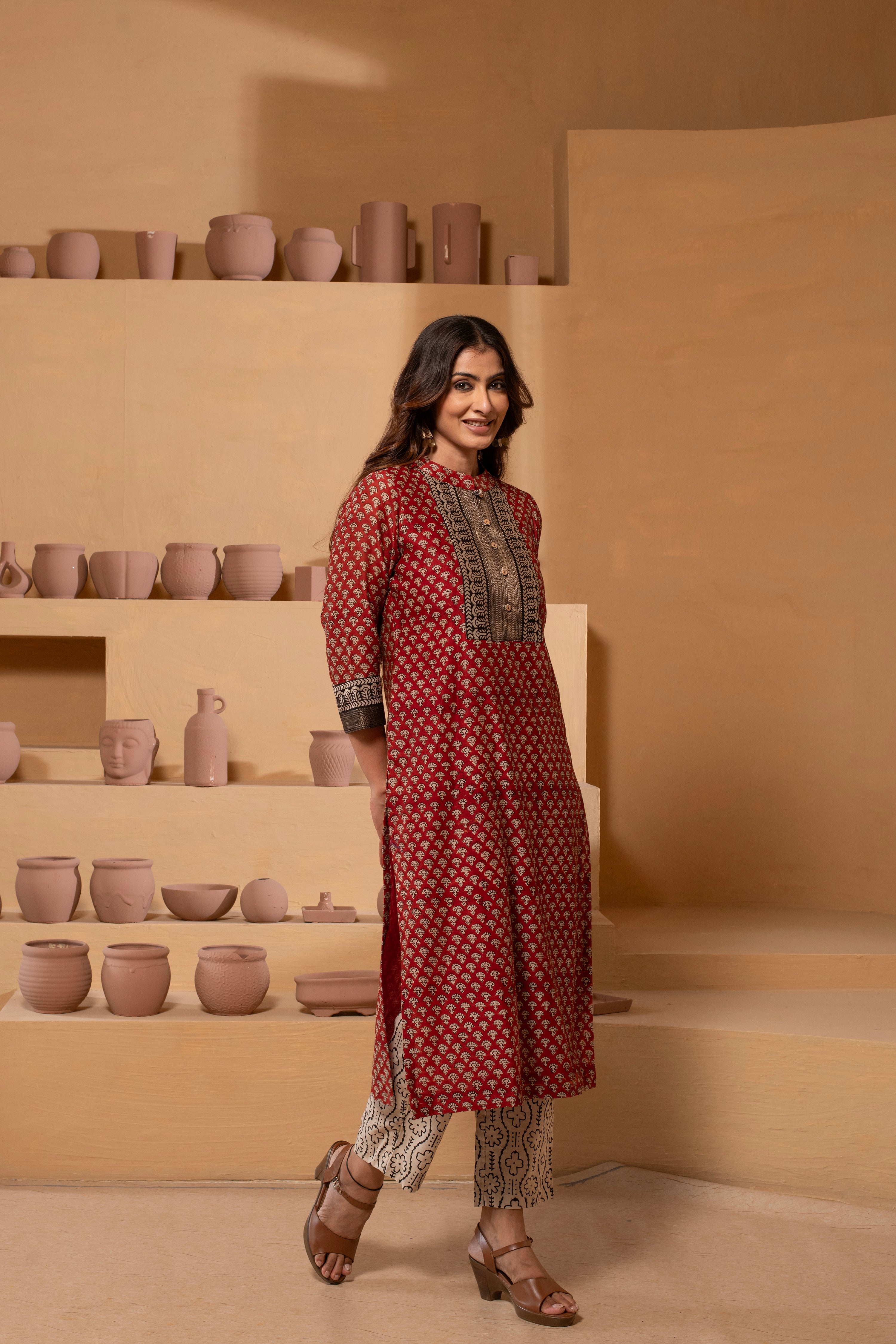 Timeless Maheshwari Dupatta Suit with Intricate Pattern and Zari Borders RKBMH13