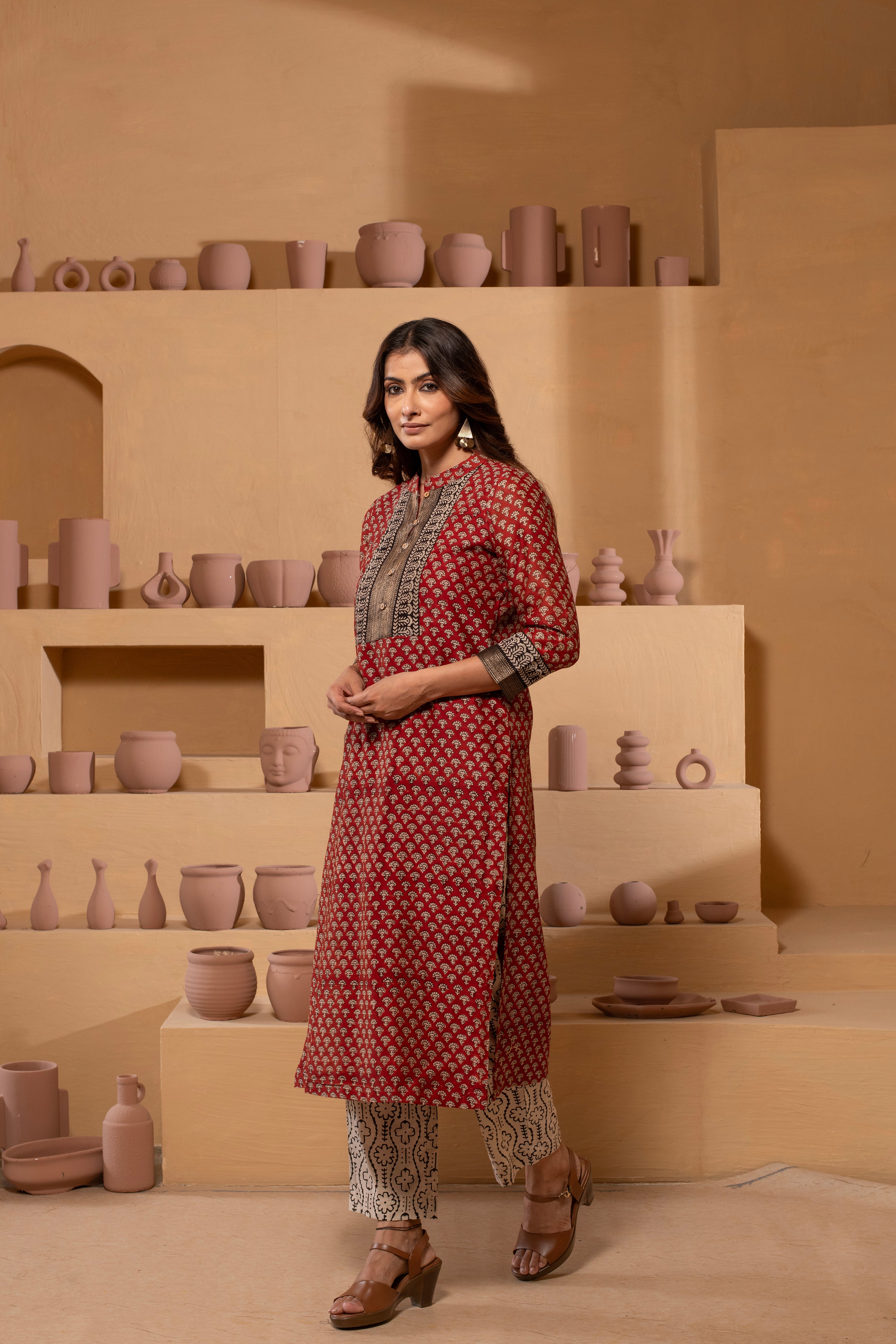 Timeless Maheshwari Dupatta Suit with Intricate Pattern and Zari Borders RKBMH13
