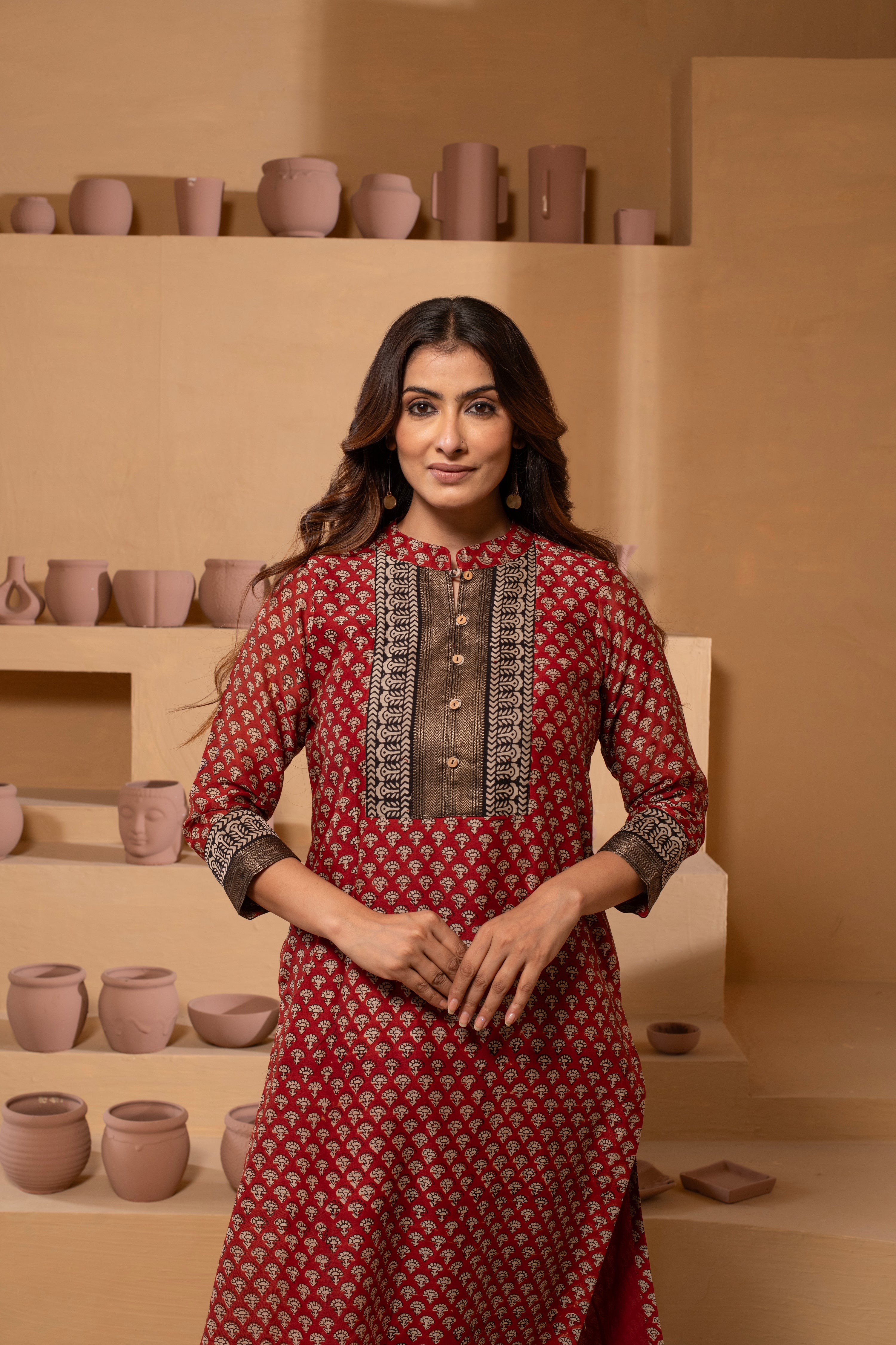 Timeless Maheshwari Dupatta Suit with Intricate Pattern and Zari Borders RKBMH13