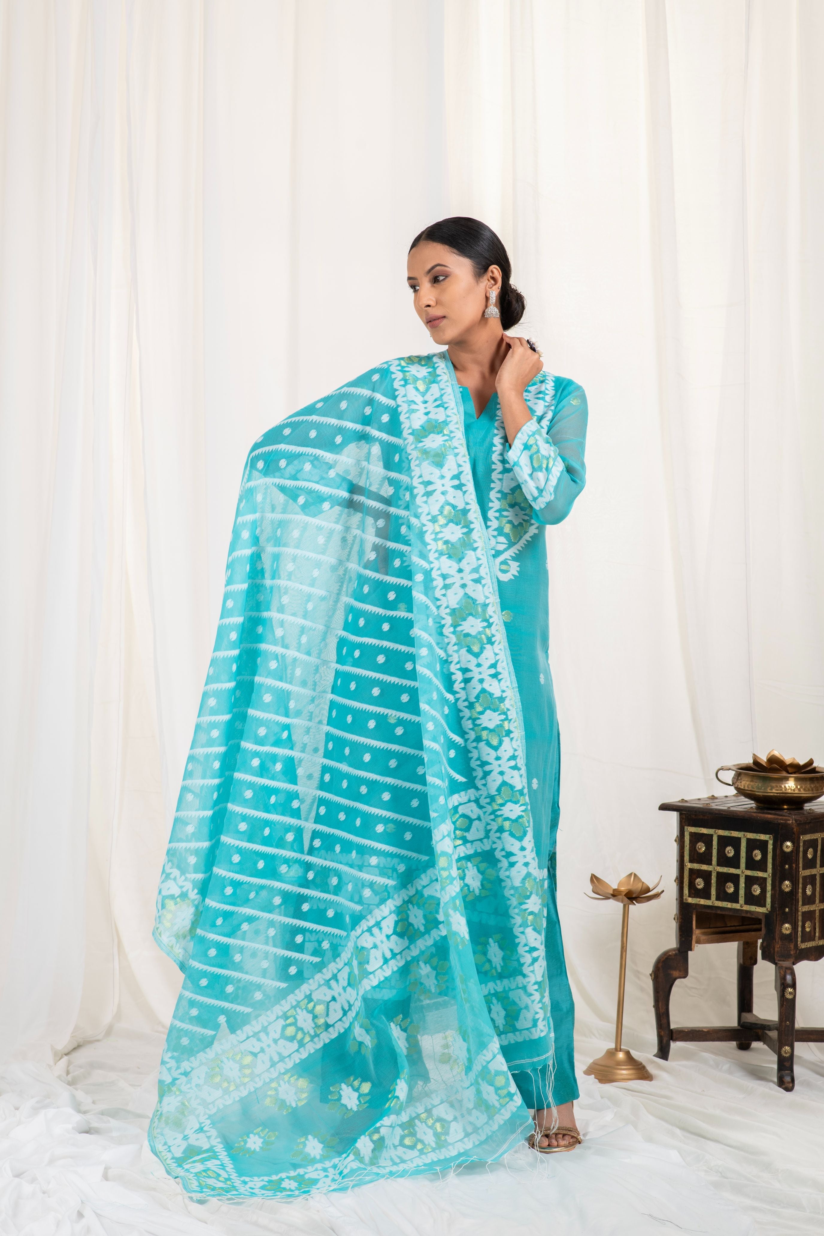 Fine Jamdani Classic Dupatta Suits JD 23