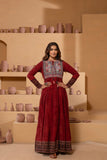 Ajrakh Handblock Pure Textured Cotton Flared Anarkali AJ10