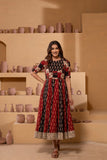 Ajrakh Handblock Pure Cotton Flaired Anarkali AJ18/AJ16